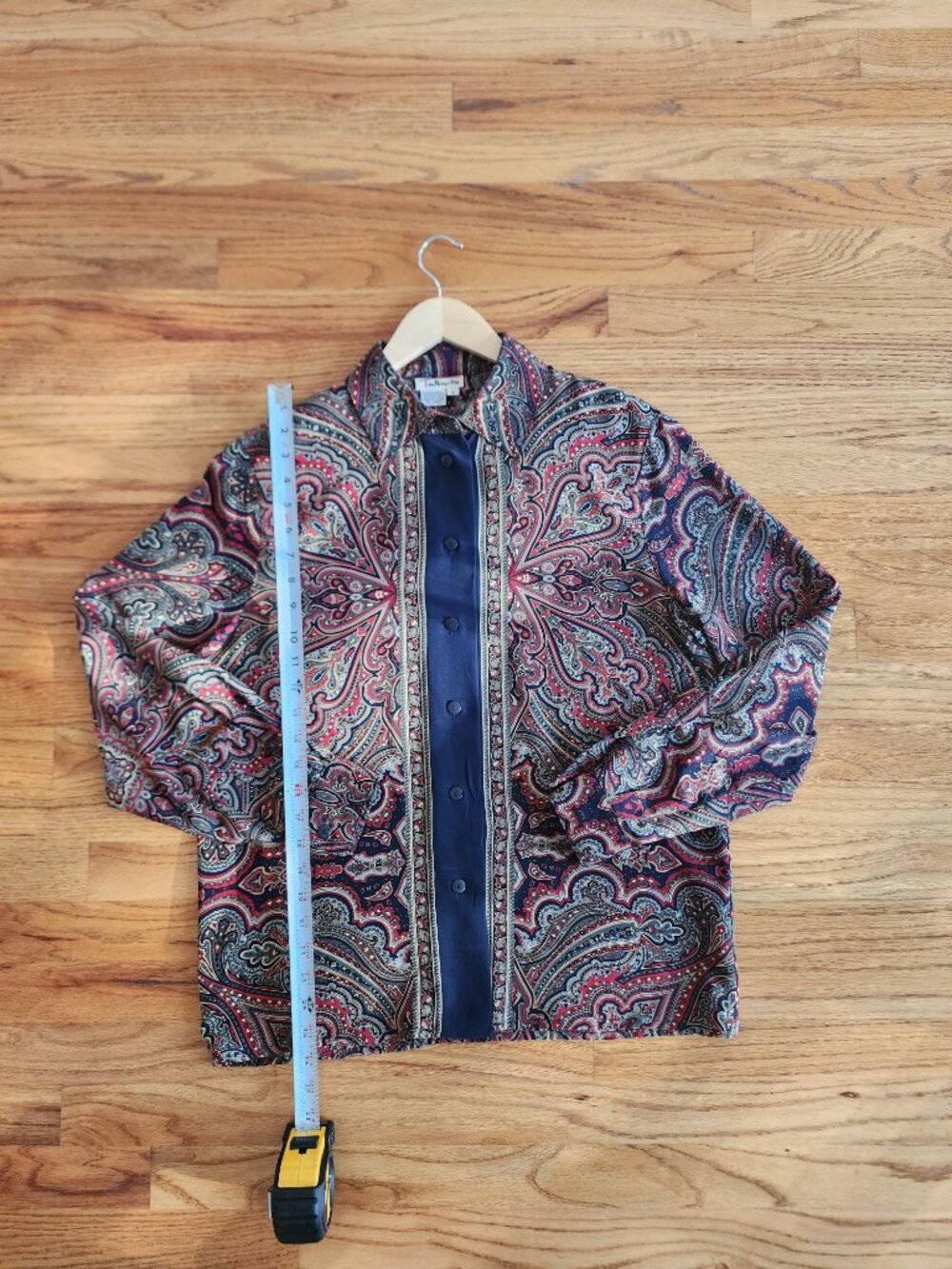 Vintage Talbots 100% Silk Paisley Button Down Blouse Size 8 - Picture 5 of 7
